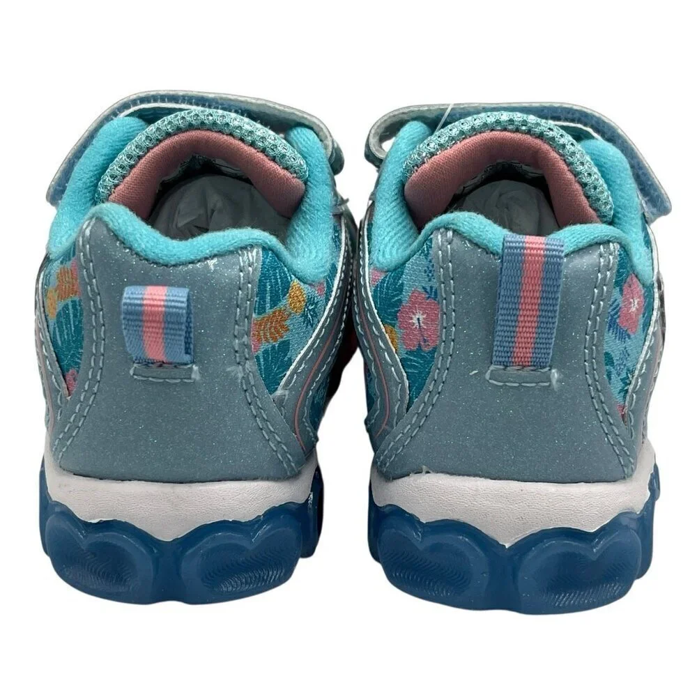 New Disney Lilo and Stitch Aloha Toddler Girl Light Up Sneakers Size 7 Shoes Box